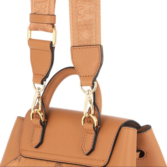 MCM Convertible Backpack/Crossbody Cognac Logo Bag - Picture 4 of 16